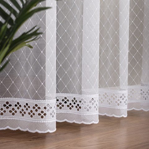 Firanka haftowana na metry FH0019 wysokość 285 cm kolor biały