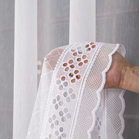 Firanka haftowana na metry FH0019 wysokość 285 cm kolor biały