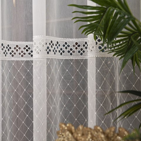 Firanka haftowana na metry FH0019 wysokość 285 cm kolor biały