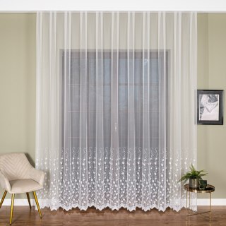 Firanka haftowana na metry FH0049 wysokość 300 cm kolor biały