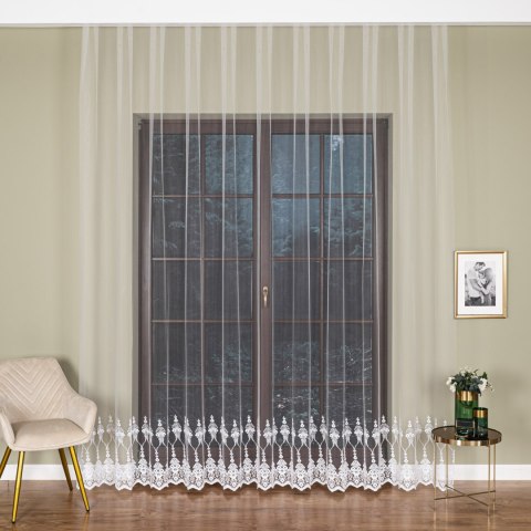 Firanka haftowana na metry FH0036 wysokość 300 cm kolor biały