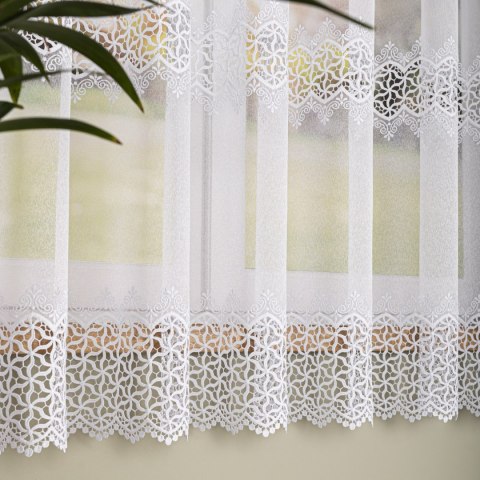 Firanka z aplikacją, wysokość 175cm, kolor 001 biały 009423/433/001/000175/1