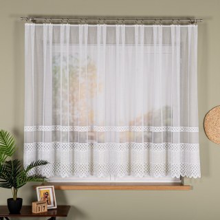 Firanka żakardowa na metry 107627 wysokość 155 cm kolor biały