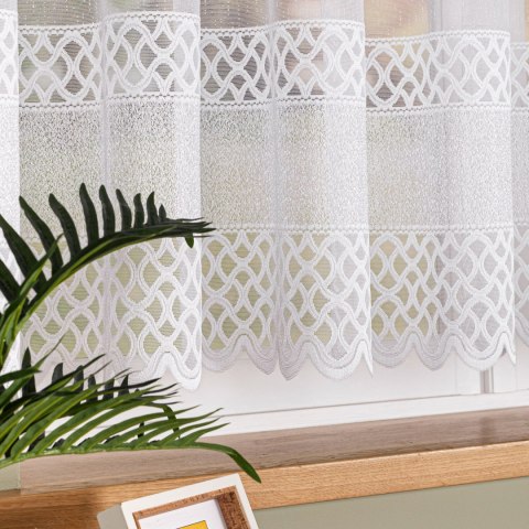 Firanka żakardowa pasowa, wysokość 155cm, kolor 001 biały 107627/000/001/000155/1