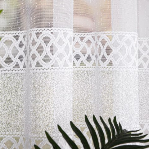 Firanka żakardowa pasowa, wysokość 175cm, kolor 001 biały 107627/000/001/000175/1