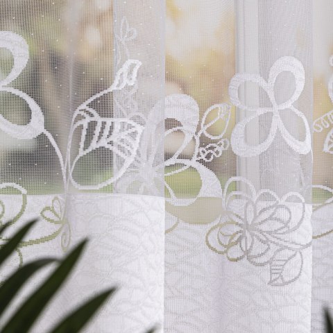 Firanka żakardowa na metry 107199 wysokość 155 cm kolor biały
