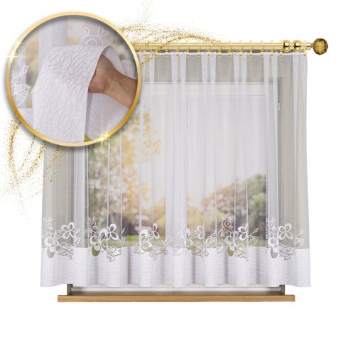 Firanka żakardowa na metry 107199 wysokość 155 cm kolor biały