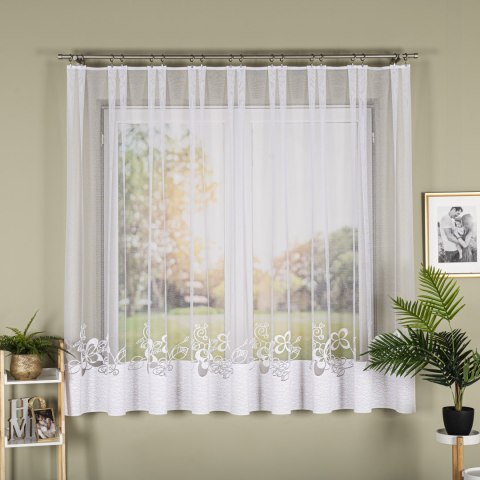 Firanka żakardowa na metry 107199 wysokość 175 cm kolor biały