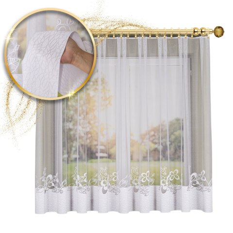 Firanka żakardowa na metry 107199 wysokość 175 cm kolor biały