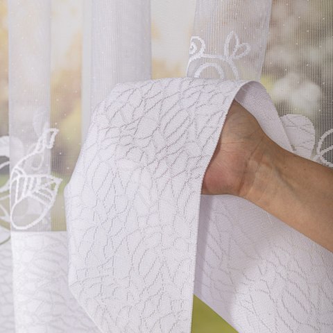 Firanka żakardowa na metry 107199 wysokość 175 cm kolor biały