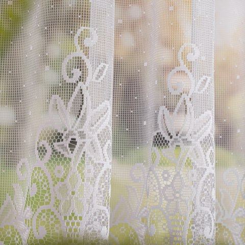 Firanka żakardowa na metry 019461 wysokość 160 cm kolor biały