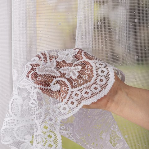 Firanka żakardowa na metry 019461 wysokość 160 cm kolor biały