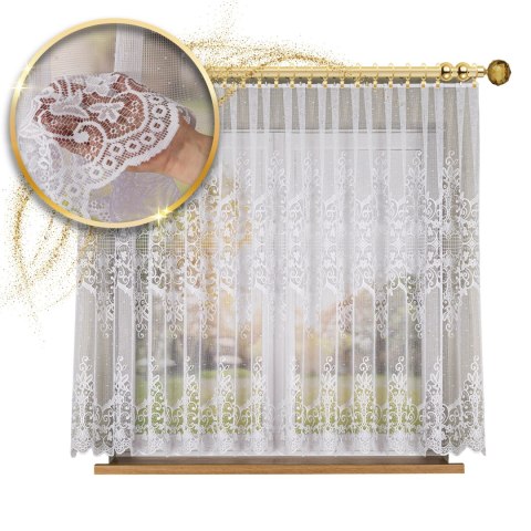 Firanka żakardowa na metry 019461 wysokość 160 cm kolor biały