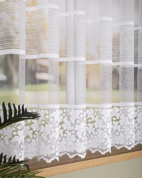 Firanka żakardowa na metry 017563 wysokość 160 cm kolor biały