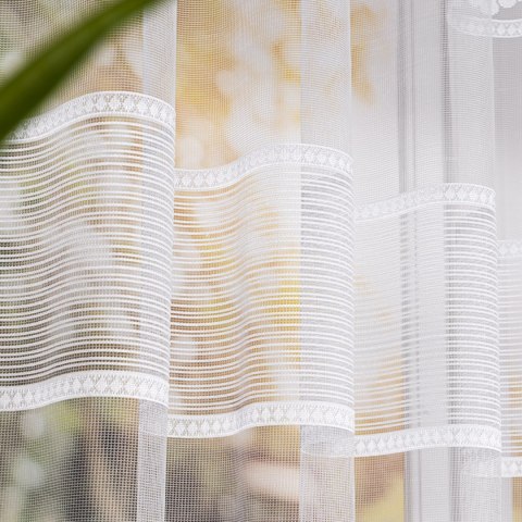 Firanka żakardowa na metry 017563 wysokość 160 cm kolor biały