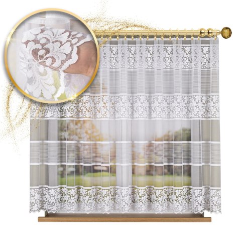 Firanka żakardowa na metry 017563 wysokość 160 cm kolor biały