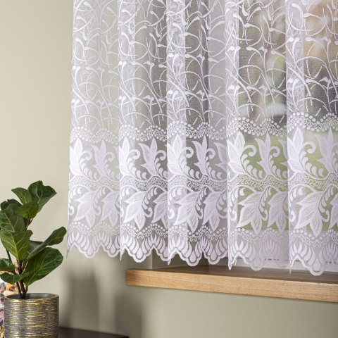 Firanka żakardowa na metry 049348 wysokość 160 cm kolor biały
