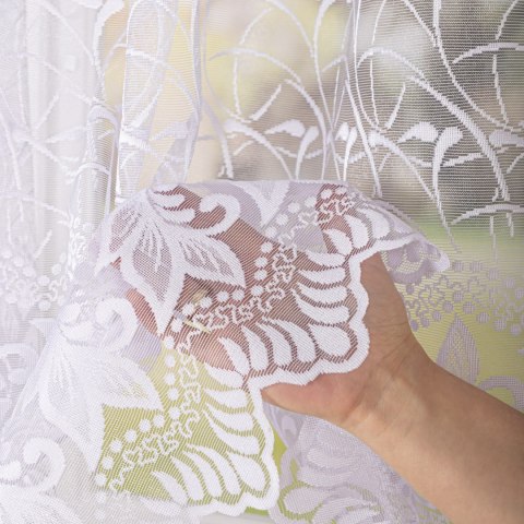 Firanka żakardowa na metry 049348 wysokość 160 cm kolor biały