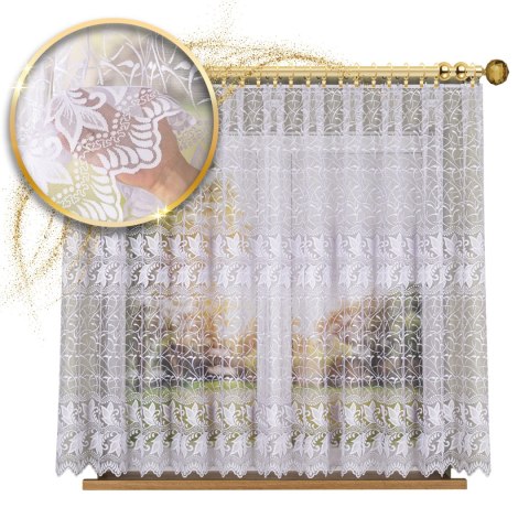 Firanka żakardowa na metry 049348 wysokość 160 cm kolor biały