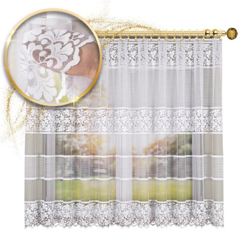 Firanka żakardowa na metry 017563 wysokość 170 cm kolor biały