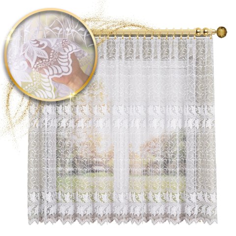 Firanka żakardowa na metry 049348 wysokość 170 cm kolor biały