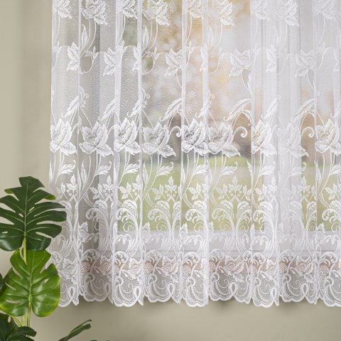 Firanka żakardowa na metry 049815 wysokość 180 cm kolor biały