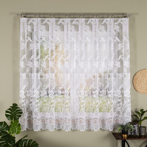 Firanka żakardowa na metry 049815 wysokość 180 cm kolor biały