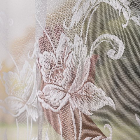 Firanka żakardowa na metry 049815 wysokość 180 cm kolor biały