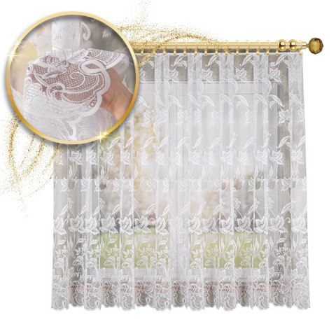 Firanka żakardowa na metry 049815 wysokość 180 cm kolor biały