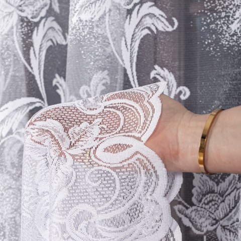 Firanka żakardowa na metry 049815 wysokość 250 cm kolor biały