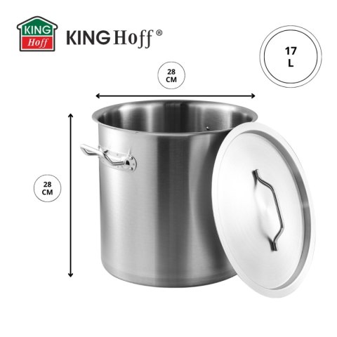GARNEK GASTRONOMICZNY Z POKRYWĄ STALOWĄ 17L KINGHOFF KH-1961