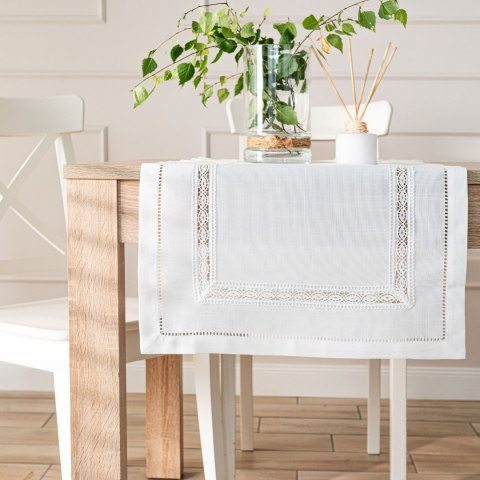 SELVIA Bieżnik z gipiurą, szerokość 38cm x wysokość 140cm, kolor 001 biały 250200/KSP/L01/038140/1