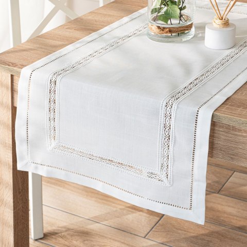 SELVIA Bieżnik z gipiurą, szerokość 38cm x wysokość 140cm, kolor 001 biały 250200/KSP/L01/038140/1