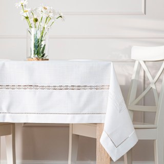 SELVIA Obrus z gipiurą, szerokość 140cm x wysokość 220cm, kolor 001 biały 250200/KSP/L01/140220/1