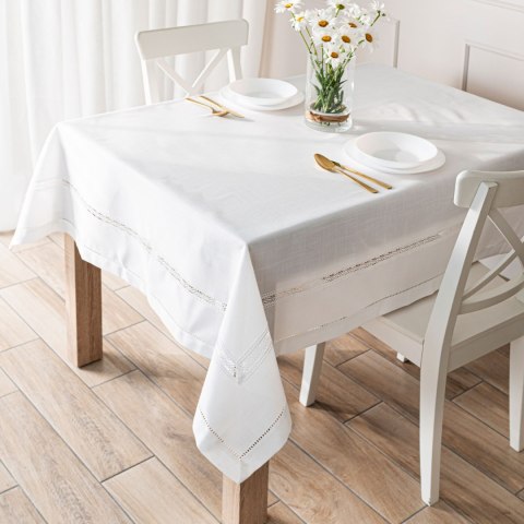 SELVIA Obrus z gipiurą, szerokość 140cm x wysokość 220cm, kolor 001 biały 250200/KSP/L01/140220/1