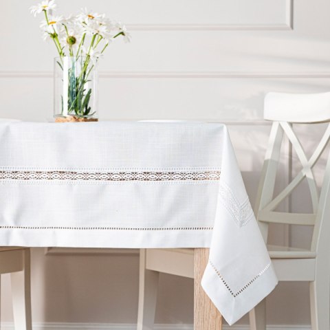 SELVIA Obrus z gipiurą, szerokość 140cm x wysokość 240cm, kolor 001 biały 250200/KSP/L01/140240/1