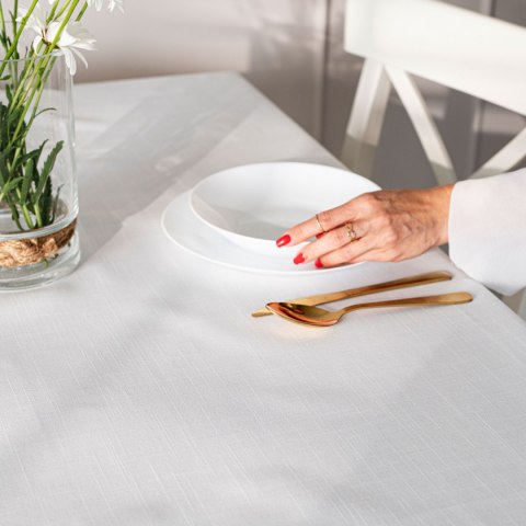 SELVIA Obrus z gipiurą, szerokość 140cm x wysokość 240cm, kolor 001 biały 250200/KSP/L01/140240/1