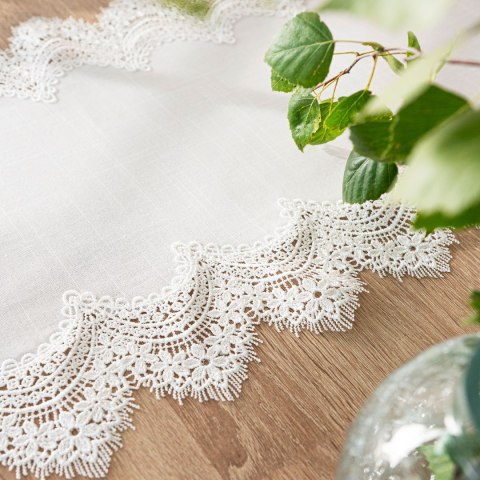 SERENA Bieżnik z gipiurą, szerokość 38cm x wysokość 140cm, kolor 001 biały 202531/KSP/001/038140/1