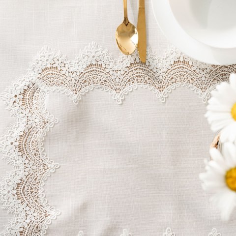 SERENA Obrus z gipiurą, szerokość 140cm x wysokość 180cm, kolor 001 biały 202531/KSP/001/140180/1