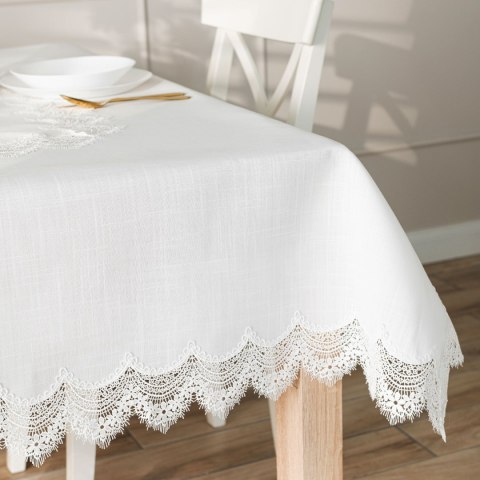 SERENA Obrus z gipiurą, szerokość 140cm x wysokość 220cm, kolor 001 biały 202531/KSP/001/140220/1
