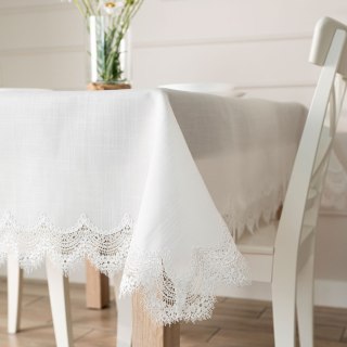 SERENA Obrus z gipiurą, szerokość 140cm x wysokość 240cm, kolor 001 biały 202531/KSP/001/140240/1