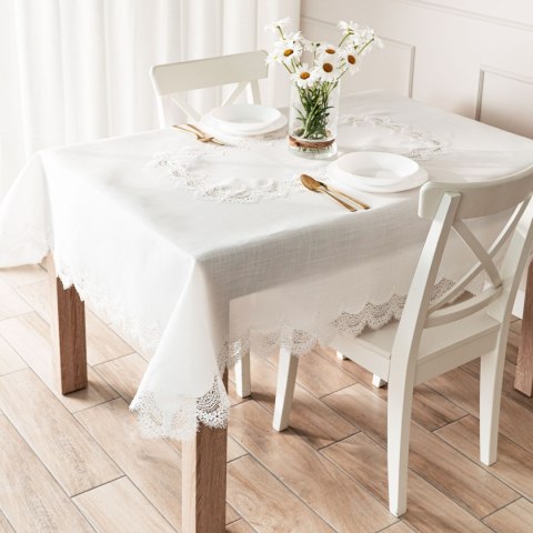 SERENA Obrus z gipiurą, szerokość 140cm x wysokość 240cm, kolor 001 biały 202531/KSP/001/140240/1