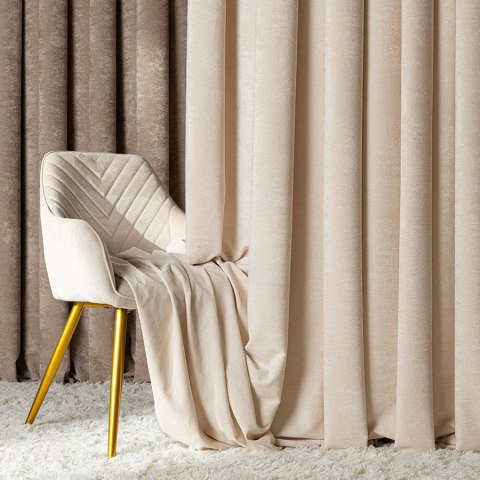 SOFT Zasłona gotowa na przelotkach, szerokość 140cm x wysokość 260cm, kolor 001 kremowy TD0035/ZGP/001/140260/1