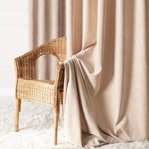 SOFT Zasłona gotowa na przelotkach, szerokość 140cm x wysokość 260cm, kolor 002 beżowy TD0035/ZGP/002/140260/1