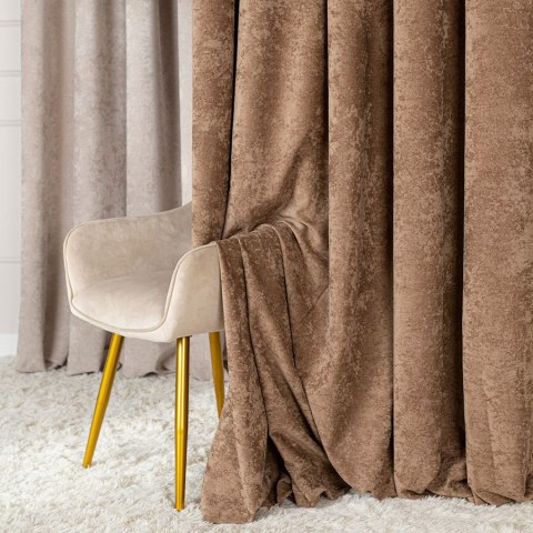 SOFT Zasłona gotowa na przelotkach, szerokość 140cm x wysokość 260cm, kolor 007 jasny brązowy TD0035/ZGP/007/140260/1