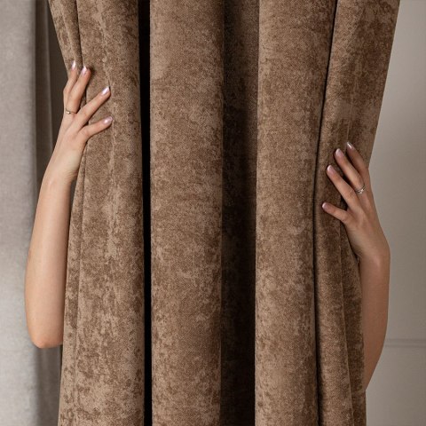 SOFT Zasłona gotowa na przelotkach, szerokość 140cm x wysokość 260cm, kolor 007 jasny brązowy TD0035/ZGP/007/140260/1