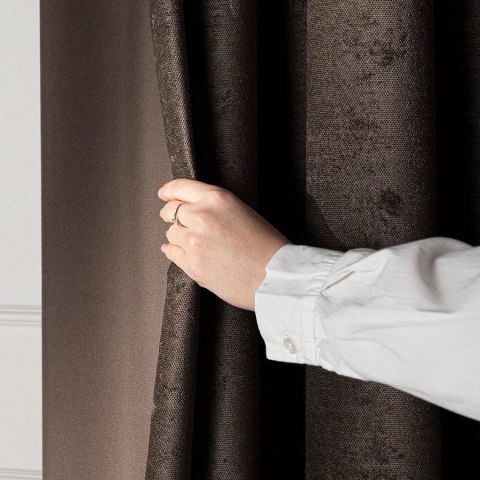 SOFT Zasłona gotowa na przelotkach, szerokość 140cm x wysokość 260cm, kolor 009 ciemny chłodny brązowy TD0035/ZGP/009/140260/1