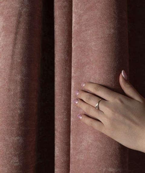 SOFT Zasłona gotowa na przelotkach, szerokość 140cm x wysokość 260cm, kolor 015 pudrowy różowy TD0035/ZGP/015/140260/1