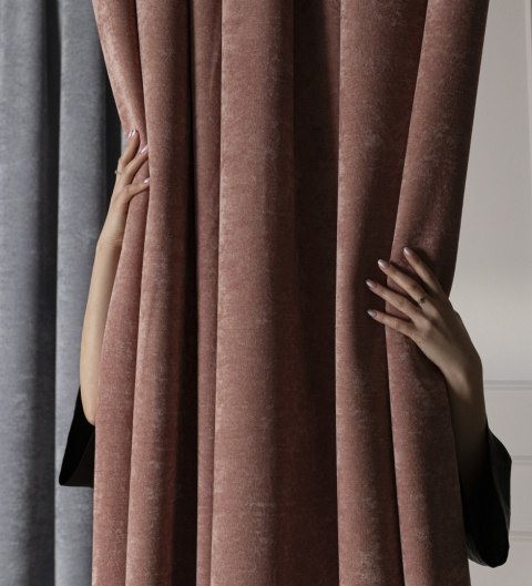 SOFT Zasłona gotowa na przelotkach, szerokość 140cm x wysokość 260cm, kolor 015 pudrowy różowy TD0035/ZGP/015/140260/1