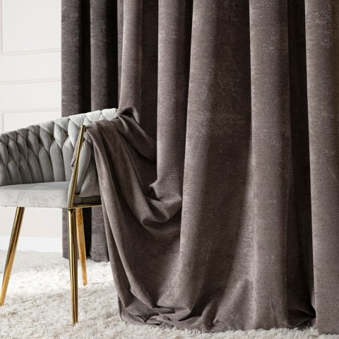 SOFT Zasłona gotowa na przelotkach, szerokość 140cm x wysokość 260cm, kolor 025 szarobrązowy TD0035/ZGP/025/140260/1